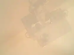 The raw image of the first space selfie taken by the Curiosity rover