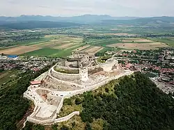 Present-day fortress of Deva in Romania