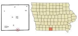 Location of Pleasanton, Iowa