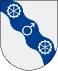 Arms of the municipality of Degerfors, Sweden.