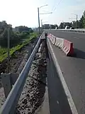 Destruction of asphalt on the Friendship Peoples' Avenue near Zaton bridge