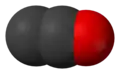Spacefill model of dicarbon monoxide