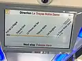 A SIV system on Palm Bus line 22's interior, also featured in Toulouse, Paris, Toulon, etc