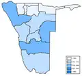 Distribution of Khoekhoegowab