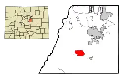 Location of the Perry Park CDP in Douglas County, Colorado