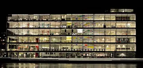 Nightscape of University and public library