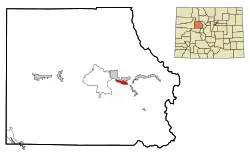 Location of Eagle-Vail in Eagle County, Colorado.