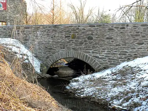 The 12.5-foot (3.8&nbsp;m) "Bridge in East Fallowfield Township" 39°56′47″N 75°46′40″W﻿ / ﻿39.94639°N 75.77778°W﻿ / 39.94639; -75.77778