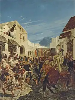 Jewish musicians in the streets of Tetouan by Alfred Dehodencq, 1859