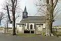 The church through the trees