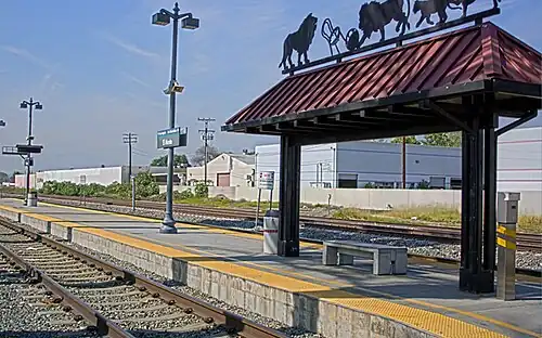 The platform at El Monte station