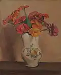 Elma Roach (n.d.) Zinneas Oil on canvas