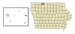 Location of Armstrong, Iowa