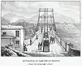 Entrance of the Menai Bridge: From the Anglesey Shore, ca 1840 by W Crane, fl. ca. 1835-1850