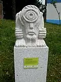 Olláparo sculpture, on the Barraña beach promenade, Boiro