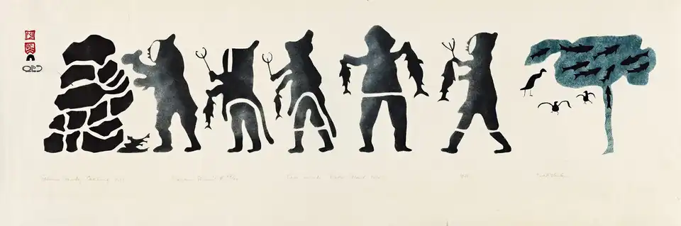 Eskimo Family Caching Fish (1960)