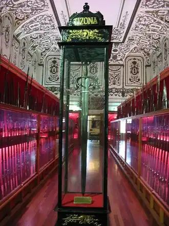 Image 85"Tizona", the sword attributed to El Cid, on exhibit in the Army Museum of Madrid (from List of mythological objects)