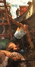 Edward Melcarth, Excavation, oil on canvas.