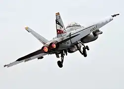 A jet in flight