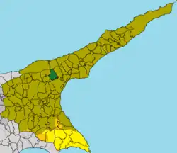 Location of Agios Andronikos within Famagusta District