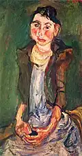 Farm Girl (1922) oil on canvas, 31.5 × 17.5 in., Nagoya City Art Museum, Nagoya