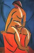 Tatlin, 1913, Female Model / Натурщица, oil on canvas