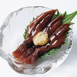 With grated daikon radish