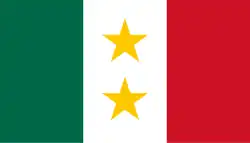 Purported flag of the Mexican state of Coahuila y Tejas, though the style and color of the stars are speculative.