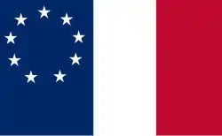 The ensign of the Confederate States Revenue Service, designed by H. P. Capers of South Carolina on April 10, 1861