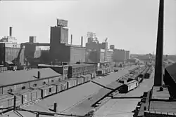 long view of the west side milling district