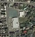 Former Hiroomote Elementary School building site in Tsurubemachi (39°43′27.8″N 140°09′7.6″E﻿ / ﻿39.724389°N 140.152111°E﻿ / 39.724389; 140.152111)