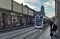 Newhaven tram at Foot of the Walk stop
