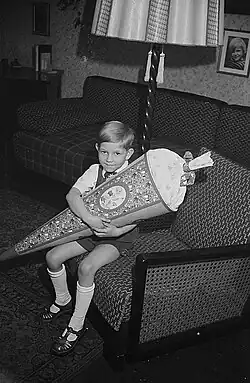 Boy with a Schultüte in Leipzig, 1951