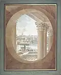Paris seen from a window the Louvre