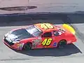 Kimmel drives the number 46 through the corners of Salem Speedway in Indiana, USA.
