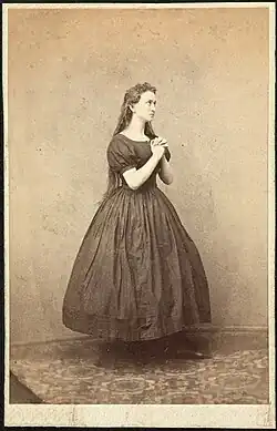 Fredrikke Nielsen in her favourite role play as Jane Eyre, c. 1860. Photo by Andreas Mathias Anderssen.