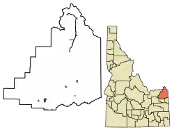 Location of St. Anthony in Fremont County, Idaho.