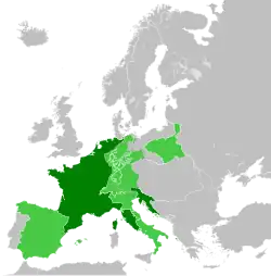 A map of the French Empire in 1812