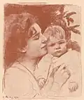 Frida and her daughter Doris in Frau von Kaulbach, Friedrich August von Kaulbach, August 1898