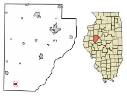 Location of Astoria in Fulton County, Illinois.