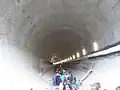 Visitors entering the tunnel, 2014