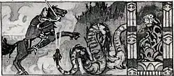 Serpentine lindworm by Norwegian artist Gerhard Munthe (1943)