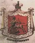 These arms appear on the genealogy known as the “Korwie Tree”, which was commissioned before 1862 by descendants of Antoni Stanisław, seven times great-grandson of the eponymous Aleksander in the Line of Aleksander