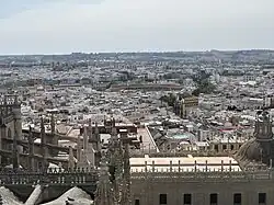 A view from the top of the Giralda Tower facing west