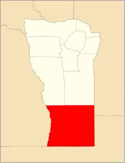 Location of Gobernador Dupuy Department in San Luis Province