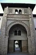 Entrance of the Corral del Carbón, a former urban caravanserai in Granada, Spain (14th century, Nasrid period)
