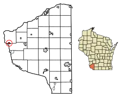 Location of Bagley in Grant County, Wisconsin.