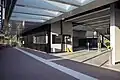 Station concourse and entrance, May 2023