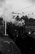 NS 7103 in Susteren during electrification work. (May 1936)