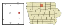 Location of Garner, Iowa